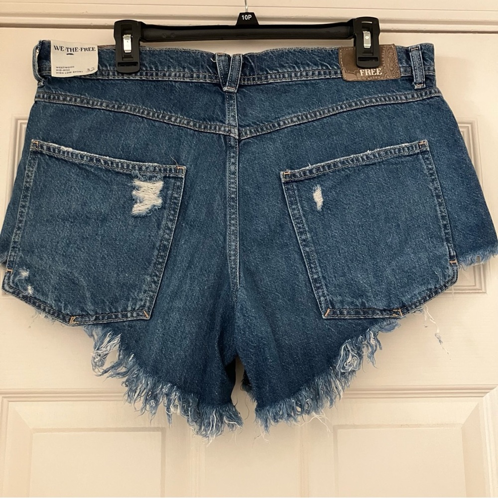 FREE PEOPLE We The Free Westwood High Low Mid-Rise Button Fly Short 32 NEW NWT - Picture 6 of 12